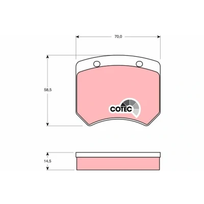 Bild av TRW COTEC GDB973 Jeu de plaquettes frein non préparé pour indicateur d&#039;usure AUSTIN: Mini 3/5 portes, II