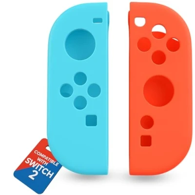 Bild av MatoSan® Joy Cons fodral för Nintendo switch 2 Silikongrepp set Controller uppsättning av skyddande tillbehör kontroller (blå röd)