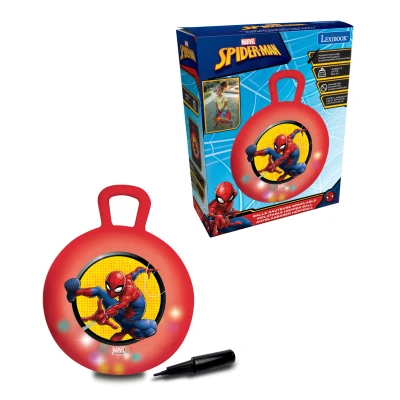 Bild av Lexibook, Spider Man, Uppblåsbar Hoppboll, Manuell Pump Ingår, Säker och Hållbar Plast, Röd, BG040SP