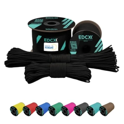 Bild av EdcX 2 mm Nylon Paracord 275 (15, 30, 50 och 100 m) % nylonrep, 3 trådig, i många färger (svart, 30