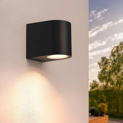 Bild av Ledvion Vesta, LED vägglampa utomhus svart rund, för en GU10 down, utomhusvägglampa, vägglampa, utomhu, IP54