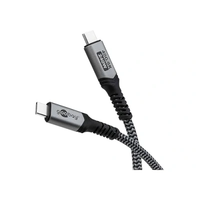Bild av goobay USB 4 kabel/USB C snabbladdningskabel 240 watt 40 Gbits dataöverföring för 8K HD display/USB laddningskabel mobiltelefon/typ höghastighetskabel bärbara datorer och