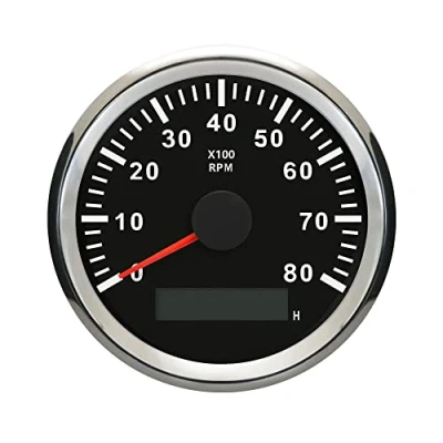 Bild av ELING Universell varvräknare RPM REV räknare med timmätare 8 000 85 mm 9 32 V bakgrundsbelysning