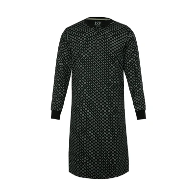 Bild av JP 1880 herrstora storlekar överdimensionerade herrkläder L 8XL nattlinne, hemmakläder, uni, långärmad, upp till storlek 721331, svart, 4XL