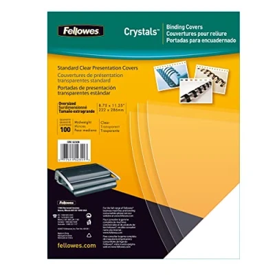 Bild av Fellowes A4 bindningshölje 180 mikron PVC bindningsskydd paket med 100 bindningshöljen genomskinlig