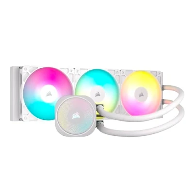 Bild av CORSAIR NAUTILUS 360 RS ARGB CPU Vätskekylare 360mm AIO Tystgående Direktanslutning för Moderkort Enkel Seriekoppling Intel LGA 1851/1700, AMD AM5/AM4 3x RS120 Fläktar Ingår Vit