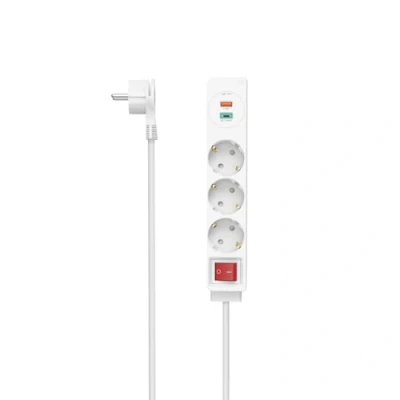 Bild av Hama grenuttag, 3 vägs, USB C/A 18 W, PD/QC™, strömbrytare, platt st., 1,4 m, W