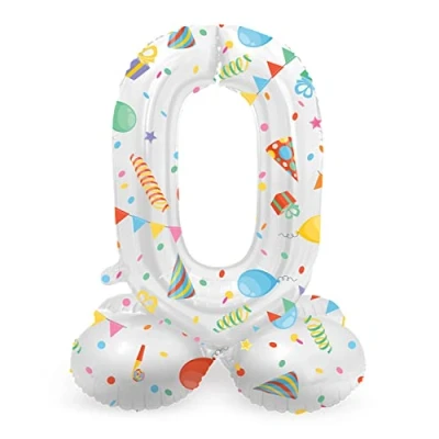 Bild av Folat BV Standing Foil Balloon Joyful Party Number 0 72cm