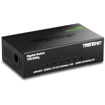 Bild av TRENDnet 5 portars ohanterad gigabit greennet desktop metallswitch, Ethernet Splitter, fläktlös, 10 Gbps växelkapacitet, TEG S50g