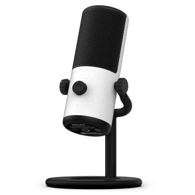 Bild av NZXT Capsule Mini USB mikrofon AP WMMIC W1 Hög upplösning Kardioidpolär För streaming, innehållsskapande och podcasting Inbyggt popfilter Justerbart stativ Vit