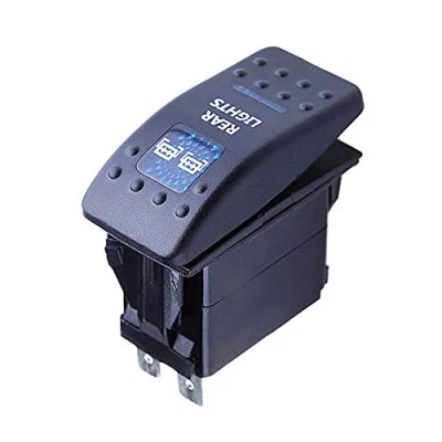 Bild av Mintice™ Bilfordon 12 V 20 A blå LED ljus vippströmbrytare 5 stift bakljus