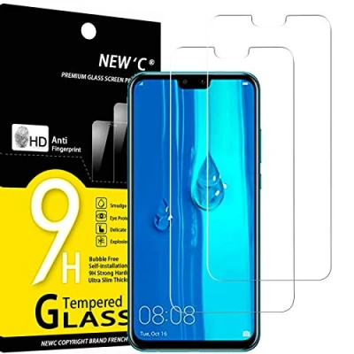 Bild av NEW&#039;C 2 Pack, skärmskydd i glas för Huawei Y9 2019, Enjoy 9 Plus, bubbelfri, 9H hårdhet, 0,33 mm ultratransparent, ultrabeständigt härdat