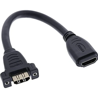 Bild av InLine 17600R HDMI adapterkabel för installation, A uttag/uttag, förgyllda kontakter, 4K2K, 0,2 m