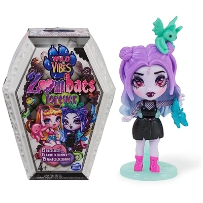 Bild av ZOMBAES FOREVER, Wild Vibes zombiesamlarfigur, tillbehör för docka och kista (modellerna kan variera), 8,9 cm, leksaker flickor