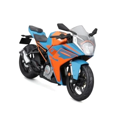 Bild av Maisto KTM RC 390: Motorcykelmodell i skala 1:12, med rörligt stativ, bakhjulsfjädring och fritt rullande hjul, blå (5 22907 1)