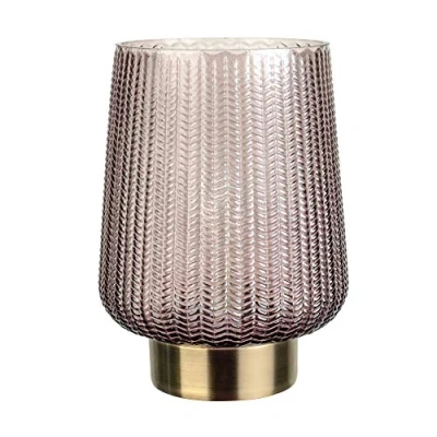 Bild av Pauleen 48137 Fin Glamour Bärbar Armatur Bord Timer Funktion 6H Batterilampa utan Kabel Grå Glas/Metall, 0,8 W, Brun, Mässing