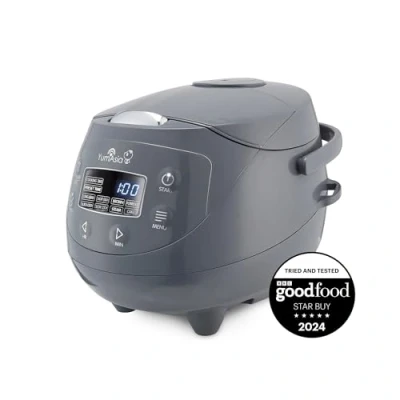 Bild av Yum Asia Panda mini riskokare med ninjakeramisk skål och avancerad fuzzy logik (3,5 koppar, 0,63 liter) 4 risfunktioner, multikokarfunktioner, 220 240V (Cobalt Grey)