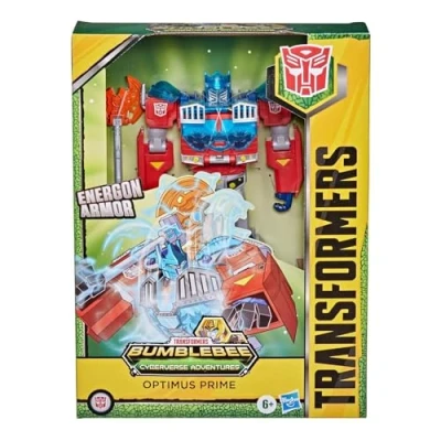 Bild av Transformers leksaker Cyberverse Ultimate Class Optimus Prime Action Figure E7112ES1 Kombineras med Energon Armor för Power up barn från 6 år, 22,5 cm, Flerfärgad