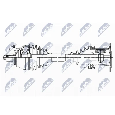 Bild av NTY NPW AU 034 Arbre de transmission Essieu avant droit 475 AUDI: A8 D3