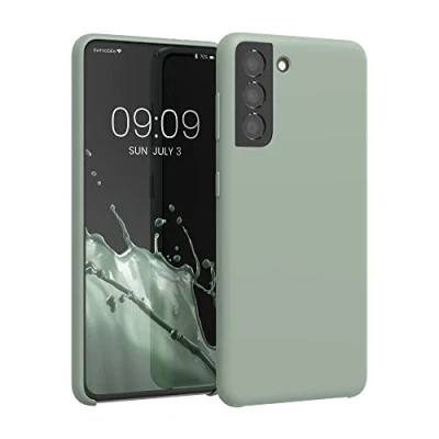 Bild av kwmobile Fodral kompatibelt med Samsung Galaxy S21 mjukt skydd TPU silikon telefonfodral grågrön