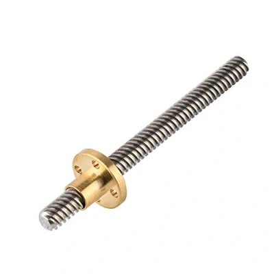 Bild av VBESTLIFE T8 8 mm rostfritt stål gängad stång, skaft med mutter mässing skruvstång för 3D skrivare. (100 mm)