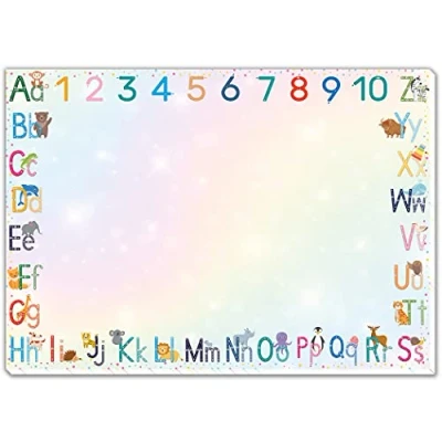 Bild av blaash® XXL ABC Skrivbordsunderlägg papper DIN A2 glitter 25 ark block med gott om utrymme att måla, skriva eller klotta för flickor och pojkar bordsunderlägg barn