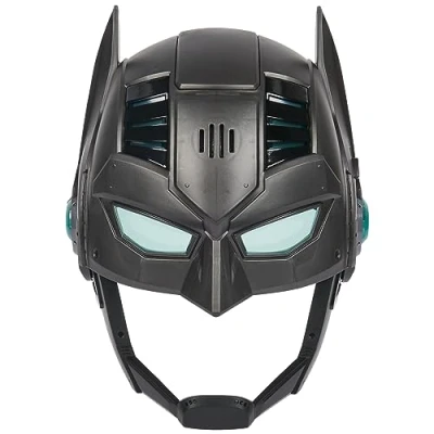 Bild av DC Comics, Armor Up Batman mask med visir, 15+ ljud och fraser, tänds, batterier ingår, superhjältedräkt, barnrollspel för pojkar flickor i åldern 4+
