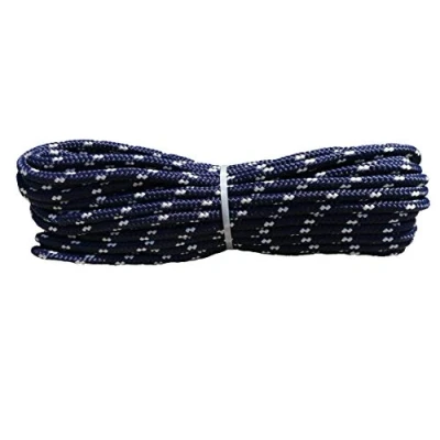 Bild av Nautisk fläta rep polypropylenrep 20 m x 8 mm marinblå/vit ankare festmakare flerfunktionsrep, krossbelastning: 850 kg.