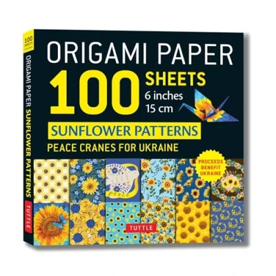 Bild av Origami Paper 100 Sheets Sunflower Patterns 6&quot; (15 cm): Peace Cranes for Ukraine. Proceeds Benefit Ukraine Tuttle Paper: Double Sided ... (Instructions 5 Projects Included)