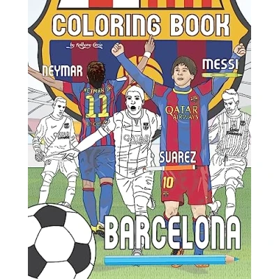 Bild av Messi, Neymar, Suarez and F.C. Barcelona: Soccer (Futbol) Coloring Book for Adults Kids