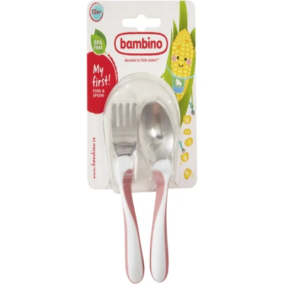 Bild av Bambino My first! Fork &amp; Spoon cerise 1 st