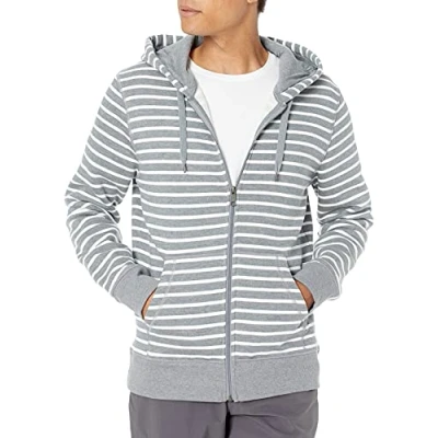 Bild av Amazon Essentials Men&#039;s Fleecetröja med hel dragkedja (finns i Big &amp; Tall), Grå ljung Rand, S