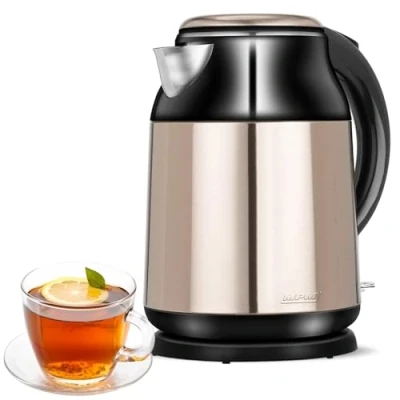 Bild av MPM MCZ 91M Bouilloire électrique de 1,5 litre, acier inoxydable sans BPA, résistance cachée, fil à 360 câble 2200 W