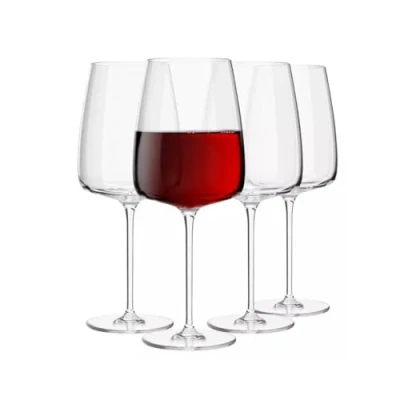 Bild av Krosno Rödvinsglas Set om 4 600 ml Modern Kollektion Mångsidigt och Hållbart Crystalline Glas Klarhet i Högsta Klass Långvarig Glans Diskmaskinssäker