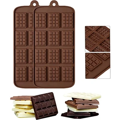 Bild av Selecto Baka chokladformar 2 st, non stick mini choklad energibar återanvändbar silikonform för godis bakning köksform