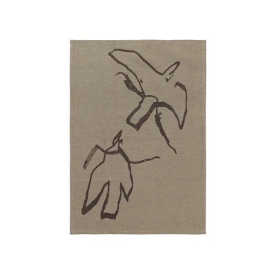 Bild av Ferm Living Vuelo Tea Towel Kökshandduk Elm Green/Coffee W50 x H70 cm