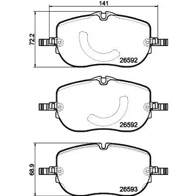 Bild av HELLA 8DB 355 044 261 Jeu de plaquettes frein préparé pour indicateur d&#039;usure
