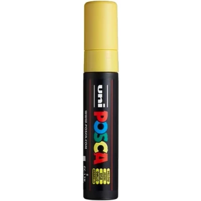 Bild av Uni Posca markör PC 17K färg glaspenna bred mejsel spets 15 mm gul
