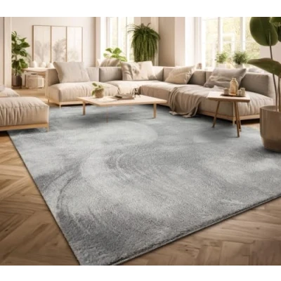 Bild av Matta Vardagsrum Stor Enfärgad Modern Design Tvättbar Gul Guld, Färg: Silver, Storlek:60x100 cm