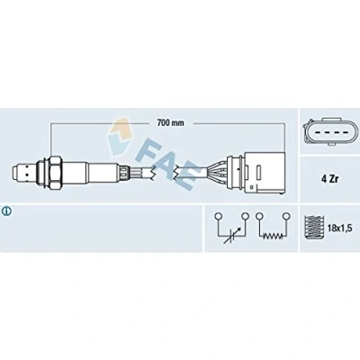 Bild av FAE 77205 Sonde lambda AUDI: A4 B6 Avant, Berline, A2, VOLKSWAGEN: Passat B5 GP Break, Berline