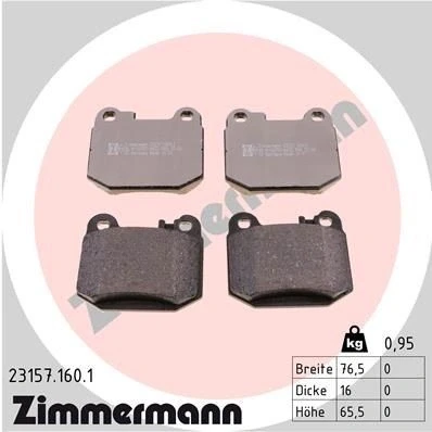 Bild av ZIMMERMANN 23157.160.1 Jeu de plaquettes frein préparé pour indicateur d&#039;usure la photo correspond au contenu livraison