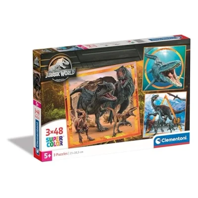 Bild av Clementoni Pussel Square Jurassic World 3Pussel With 48 Bitar Supercolor, För Barn, 25314
