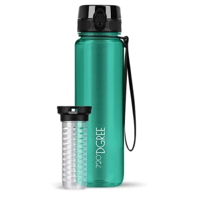 Bild av 720DGREE vattenflaska 1 l &quot;uberBottle&quot; crystalClear fruktbehållare BPA fri, läckagesäker för sport, fitness, universitet, utomhus tritan sportflaska lätt, stötsäker, återanvändbar