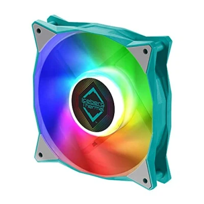 Bild av Iceberg Thermal IceGALE RGB 120 mm PWM dubbla kullager ARGB husfläkt adresserbar, blågrön
