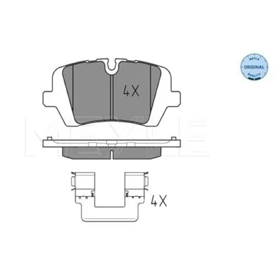 Bild av MEYLE 025 257 2016 Jeu de plaquettes frein ORIGINAL Quality Essieu arrière préparé pour indicateur d&#039;usure avec tôle anti bruit accessoires