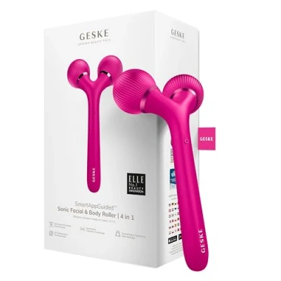 Bild av Geske Sonic Facial BODY Roller 4 IN 1 Electronic Tools SMARTAPPGUIDED Ansiktsvård tillbehör, Storlek: One Size, Magenta
