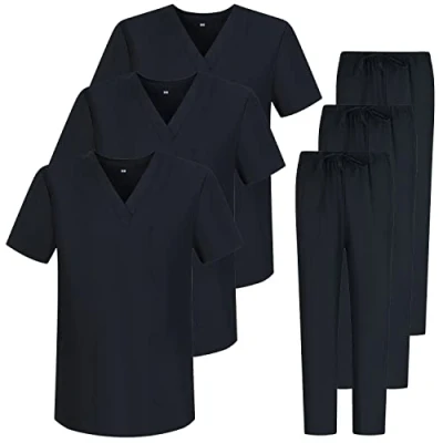 Bild av MISEMIYA paket x 3 set unisex sanitära uniform uniformer 817 8312, Svart 68, XL