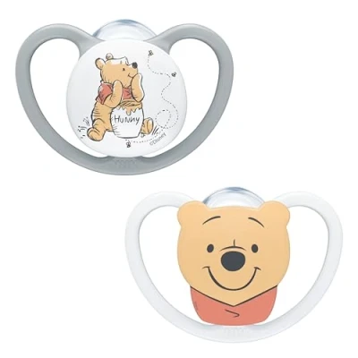 Bild av NUK napp Pacifier Space Silicon 2 pack 6 18 mån, Nalle Puh