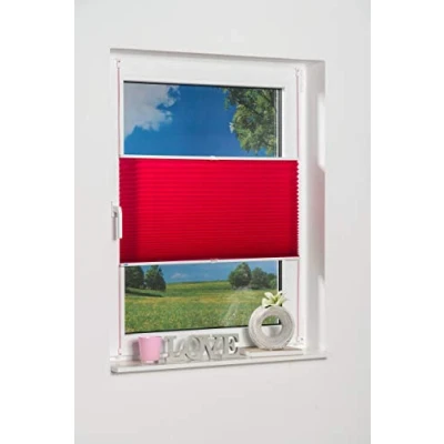 Bild av K home Klemmfix plisségardin, fuchsia, 90 x 130 cm (B L) ljusskydd ++ modernt krossat utseende