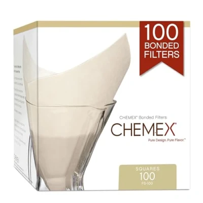 Bild av Chemex pappersfilter FS 100, kvadratiskt filter för 6, 8 och 10 koppkaraff, 100 stycken
